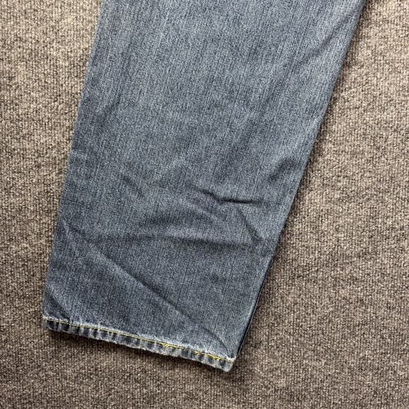 Vintage Y2K Rocket Men’s Embroidered Baggy Denim Jeans Hip Hop 36x32 - Picture 3 of 12
